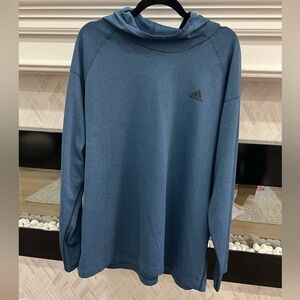 adidas Heathered Blue Climalite Light Weight Performance Pullover Hoodie 2XL